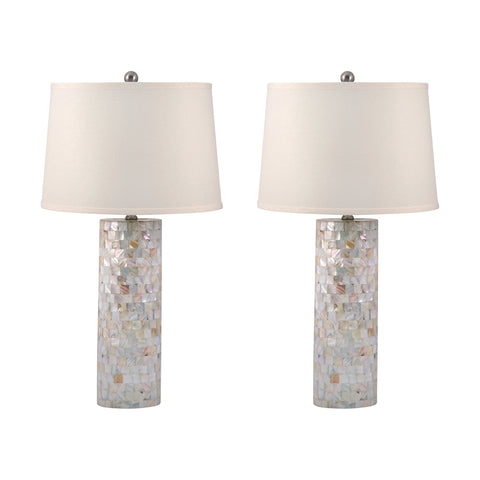 Mother of Pearl Cylinder Table Lamp