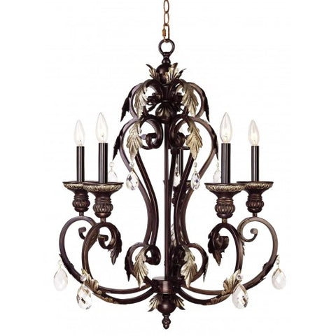 Livex Lighting Iron & Crystal Dinette Chandelier 8155-40