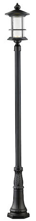 Z-Lite Genesis Outdoor LED Post Light 552PHBR-518P-BK-LED