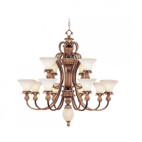 Livex Lighting Savannah 12 Light Venetian Patina Chandelier