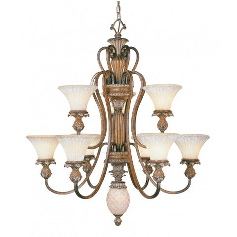 Livex Lighting Savannah 9 Light Venetian Patina Chandelier