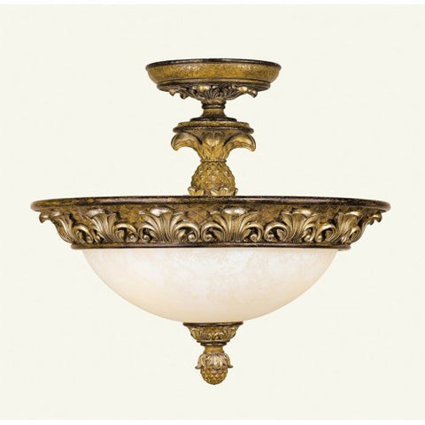 Livex Lighting Savannah 3 Light Venetian Patina Semi Flush