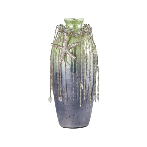 Vase Corfu 12-Inch Glass Vase In Pampas Green