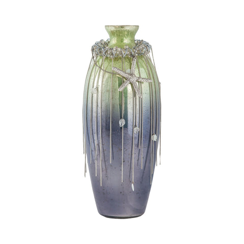 Vase Corfu 16-Inch Glass Vase In Pampas Green