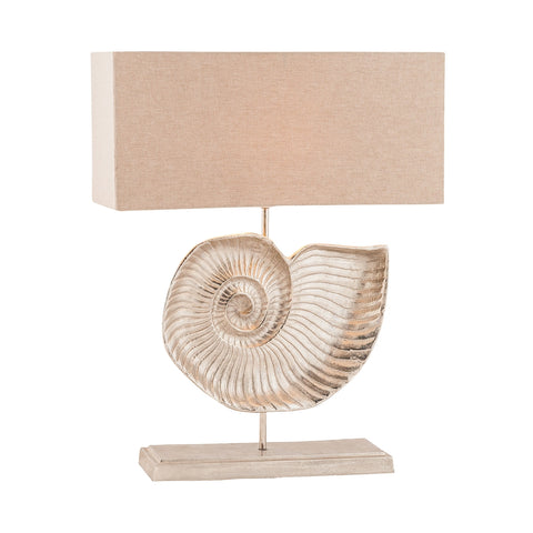 Nautilus 1 Light Table Lamp In Textured Nickel