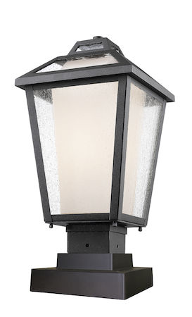 Z-Lite Memphis Outdoor 1 Light Outdoor Pier Mount Light 532PHMS-SQPM-BK