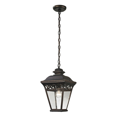 Mendham 1 Light Outdoor Pendant In Hazelnut Bronze