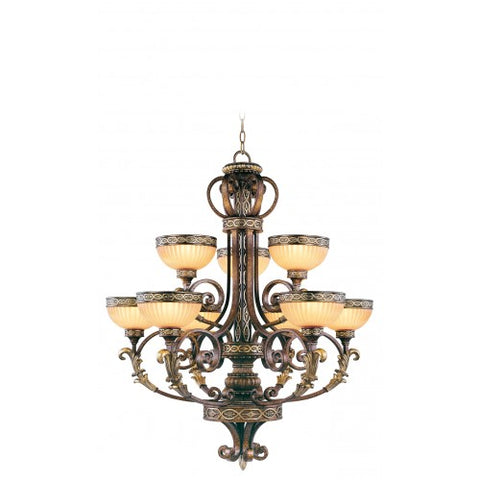 Livex Lighting Seville 9 Light PBZ Chandelier