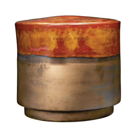 Coffee And Burnt Gold Garden Stool - Short