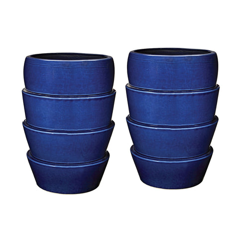 Denim Crackle Layered Vessels - Short