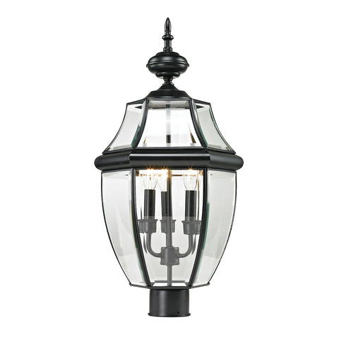 Ashford 3 Light Outdoor Post Lamp In Black