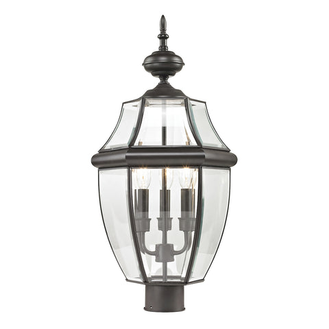 Ashford 3 Light Outdoor Post Lamp In Oil Rubbed Bronze
