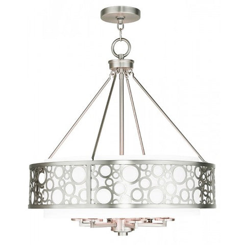 Livex Lighting Avalon 6 Light Brushed Nickel Chandelier