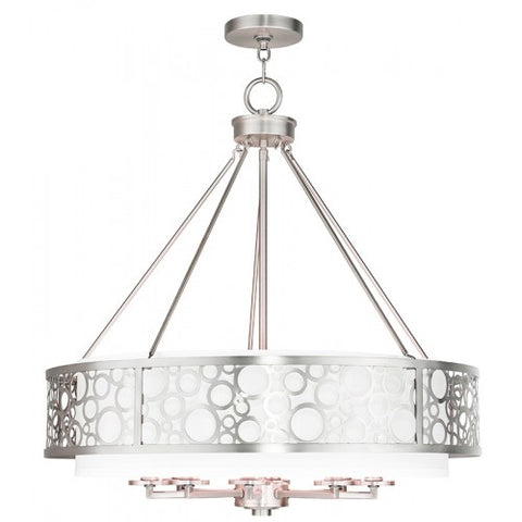 Livex Lighting Avalon 8 Light Brushed Nickel Chandelier