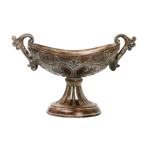 Fortress Decorative Bowl In Brown With Gold Accents