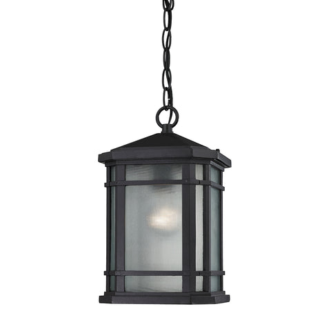 Lowell 1 Light Outdoor Pendant In Matte Black