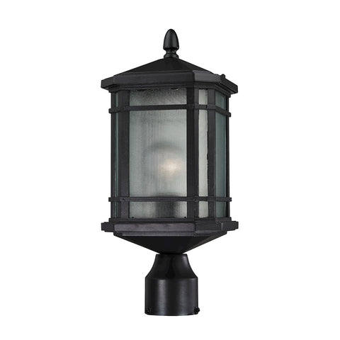 Lowell 1 Light Outdoor Post Lantern In Matte Black
