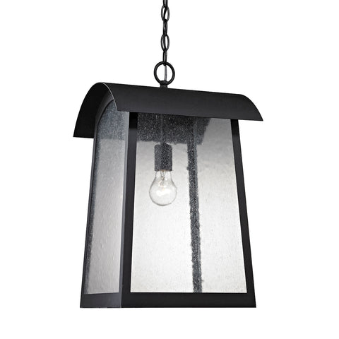 Prince Street 1 Light Outdoor Pendant In Matte Black