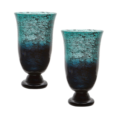 Emerald Ombre Flared Vase - Set of 2