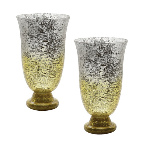 Lemon Ombre Flared Vase - Set of 2