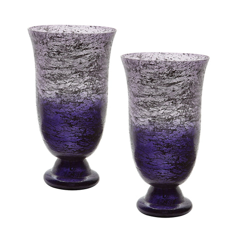 Plum Ombre Flared Vase - Set of 2