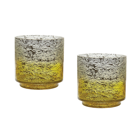 Ombre Hurricanes In Lemon - Set of 2