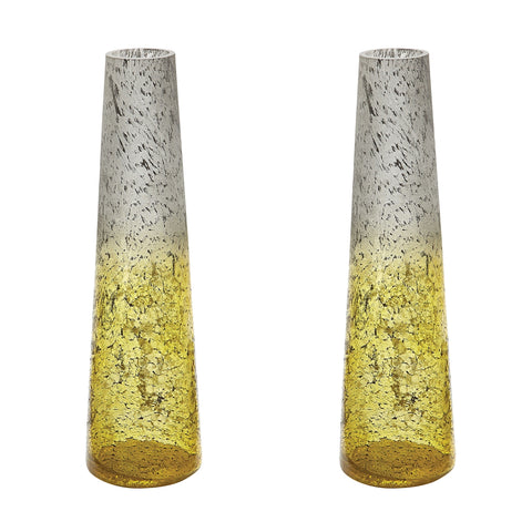 Ombre Snorkel Vases In Lemon - Set of 2