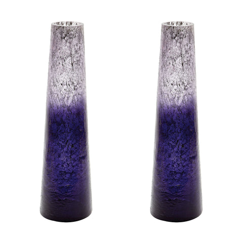Ombre Snorkel Vases In Plum - Set of 2