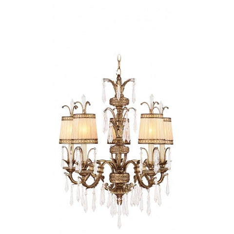 Livex Lighting La Bella 5 Light Vintage Gold Leaf Chandelier