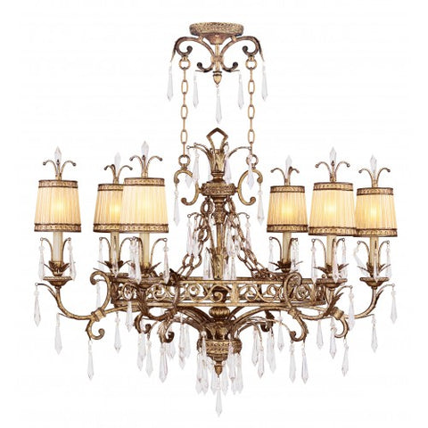 Livex Lighting La Bella 6 Light Vintage Gold Leaf Chandelier