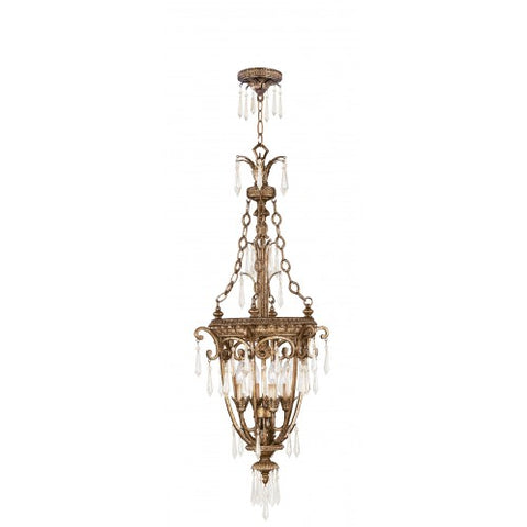 Livex Lighting La Bella 4 Light Vintage Gold Leaf Foyer