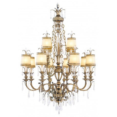 Livex Lighting La Bella 12 Light Vintage Gold Leaf Chandelier