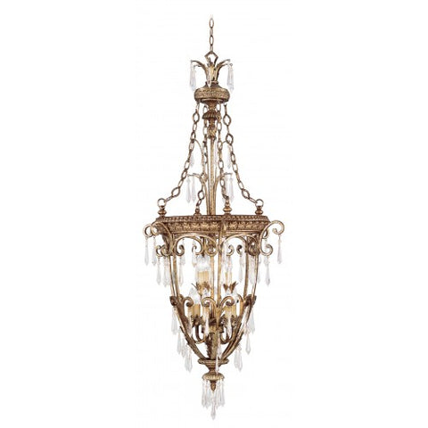 Livex Lighting La Bella 9 Light Vintage Gold Leaf Foyer
