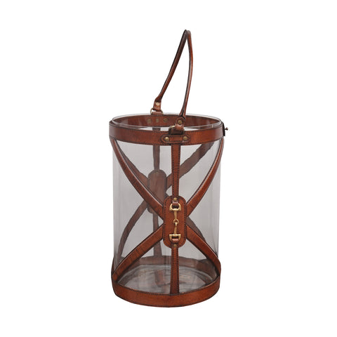 Large Leather Hurricane With Handle