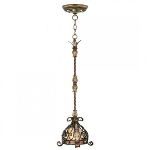 Livex Lighting Pomplano 1 Light PBZ Mini Pendant