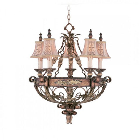 Livex Lighting Pomplano 5 Light PBZ Chandelier