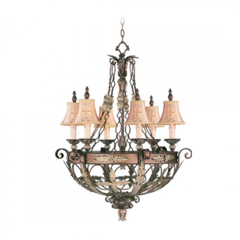 Livex Lighting Pomplano 6 Light PBZ Chandelier