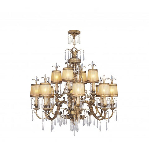 Livex Lighting La Bella 12 Light Vintage Gold Leaf Chandelier