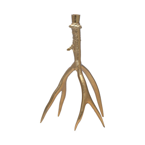 Gold Candle Stick With Embellished Base