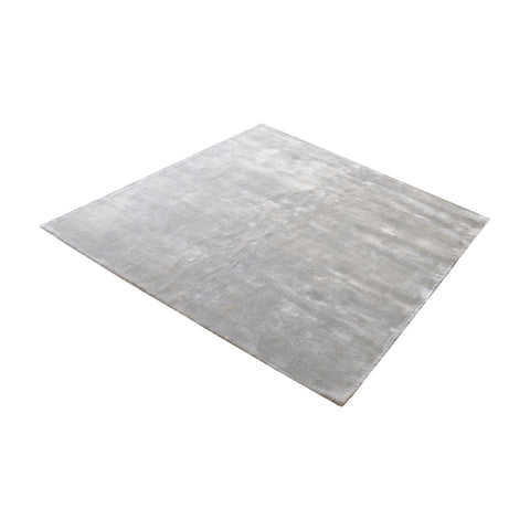 Auram Handwoven Viscose Rug In Silver - 16-Inch Square