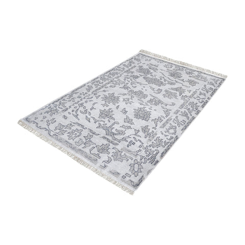 Harappa Handknotted Wool Rug In Grey - 8ft x 10ft