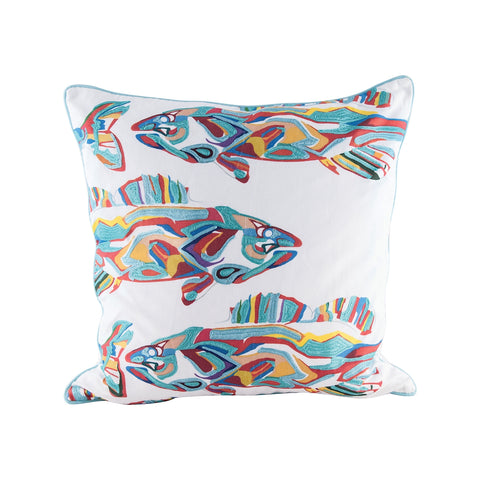 School of Fish Pillow With Goose Down Insert