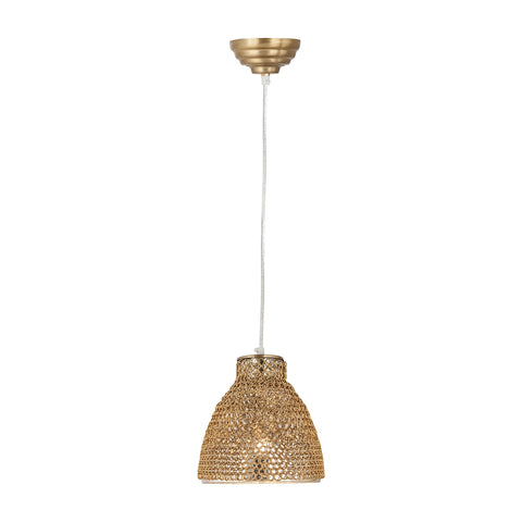 Maille 1 Light Glass And Iron Pendant In Gold