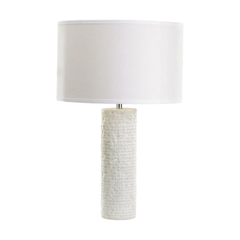 Rough Marble Table Lamp In White