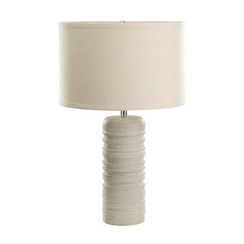 Sand Stone Ribbed Round Table Lamp