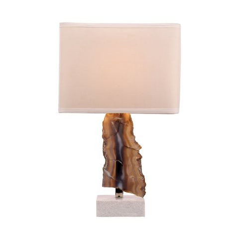 Minoa 1 Light Table Lamp In Natural Agate And Marble