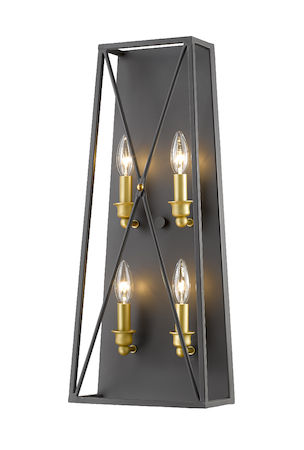 Z-Lite Tressle 4 Light Wall Sconce 447-4S-BZGD
