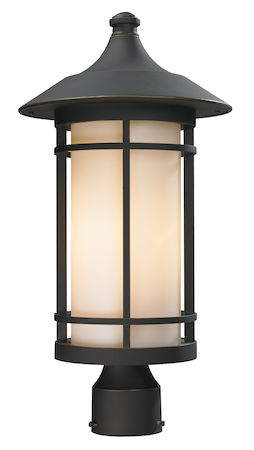 Z-Lite Woodland Outdoor Post Light 528PHB-ORB