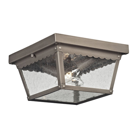 Springfield 2 Light Outdoor Flushmount In Antique Nickel