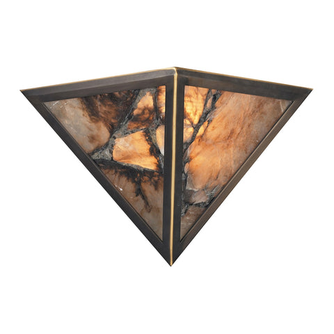 Imperial Granite 2 Light Wall Sconce In Solid Antique Brass